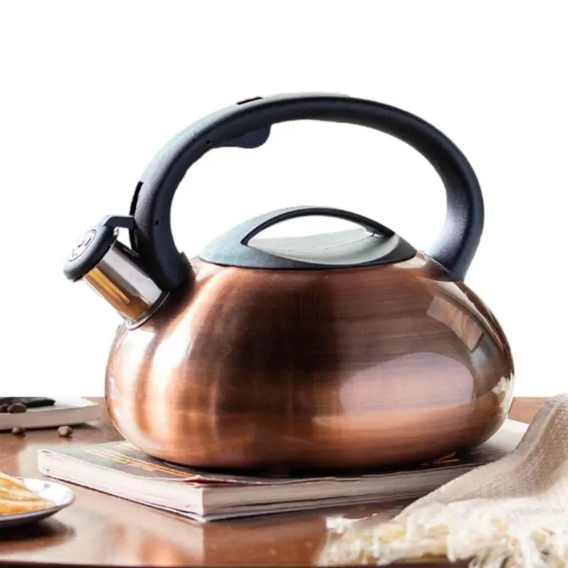 

Stainless Steel Tea Kettle Whistle Pot For Boiling Water 3.2-Quart 3L Family Supplies For Fast Boiling Suitable For Making Tea