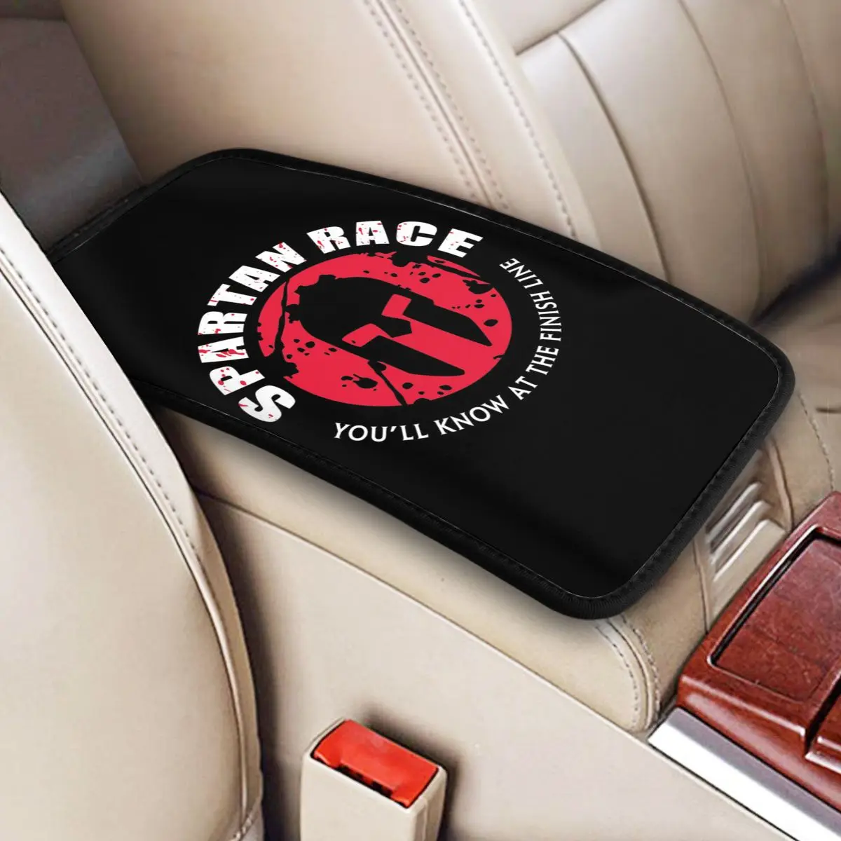 

Spartan Race Sparta Spirit Car Armrest Cover Mat Anti-Slip Center Console Pad Storage Box Protection
