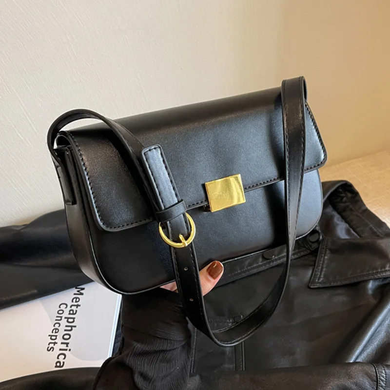 

Маленькая сумка-мессенджер из искусственной кожи с клапаном, Женская сумочка, простые винтажные сумки на плечо, дизайнерская сумка через плечо, ранец