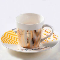 mirror butterfly coffee cup specular reflection picasso painting ceramic cups and saucers with scoop coffeeware mugs coffee cups