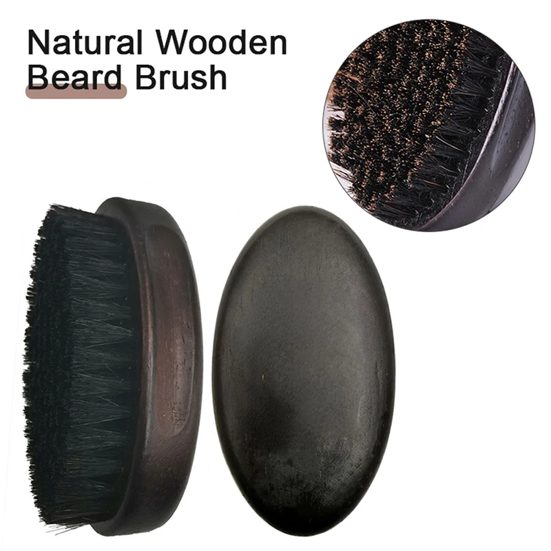 

1PC Boar Bristle Men's Shaving Brush Portable Barber Natural Beard Brush For Facial Cleaning Mustache Tools
