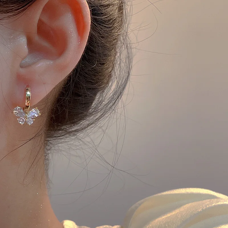 

2022 новые модные классические женские серьги с кристаллами в виде бабочек и животных, ювелирные изделия с подвесками для невесты, свадьбы, ба...