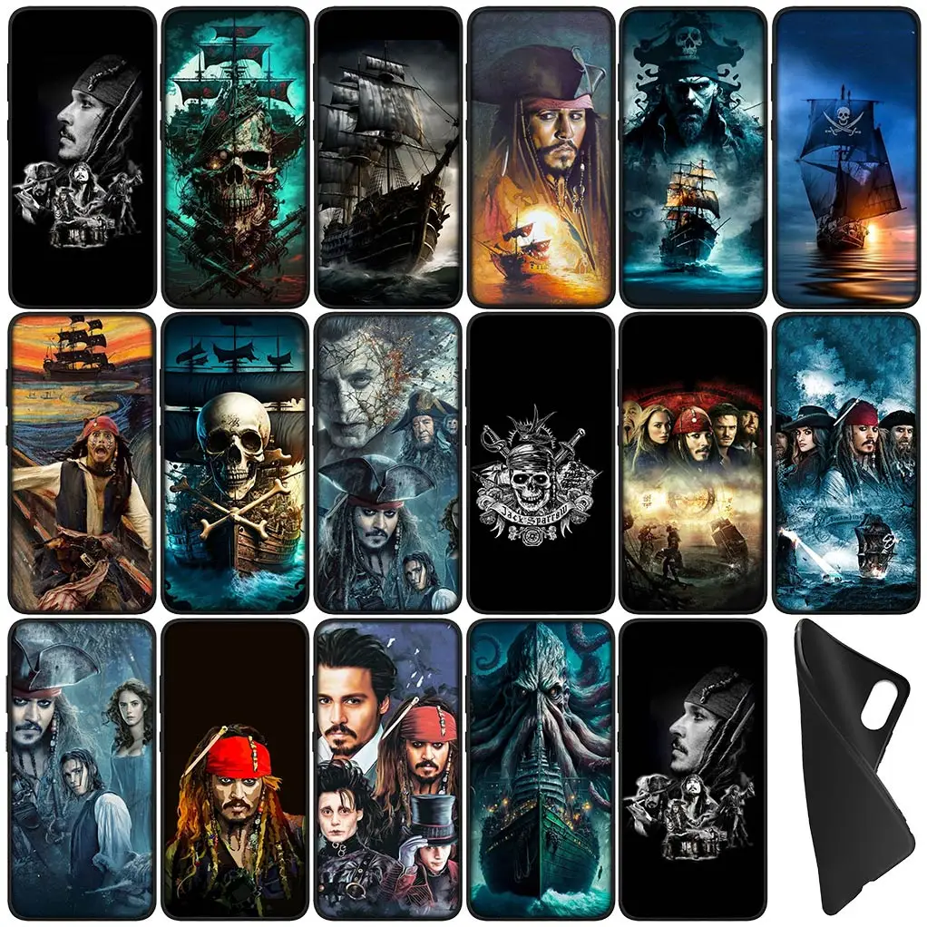 Гибкий чехол для телефона с капитанами Jack Sparrow Samsung Galaxy S24 S23 Fe Ultra Plus A05 A55 A35 A24 A25 A15 M55