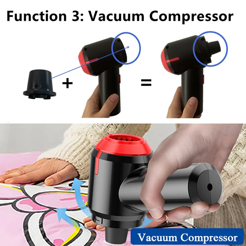 3-IN-1 Cordless Electric Air Duster Air Dust Blower 9000Pa Handheld Vacuum Cleaner Portable for Car Computer PC Keyboard Cleaner images - 6