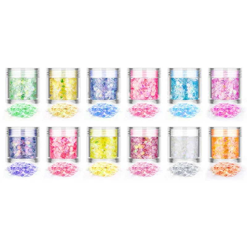 

1/12 Color Christmas Glow in The Dark Glitter Luminous Nail Glitter Glitter N0HE