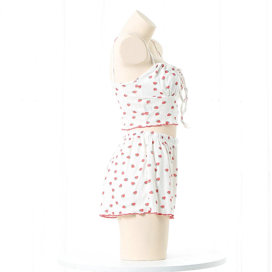 Pajamas Women Summer Thin Style Sexy Pure Desire V-neck Suspender Shorts Suit Girl Net Celebrity Small Floral Home Clothes