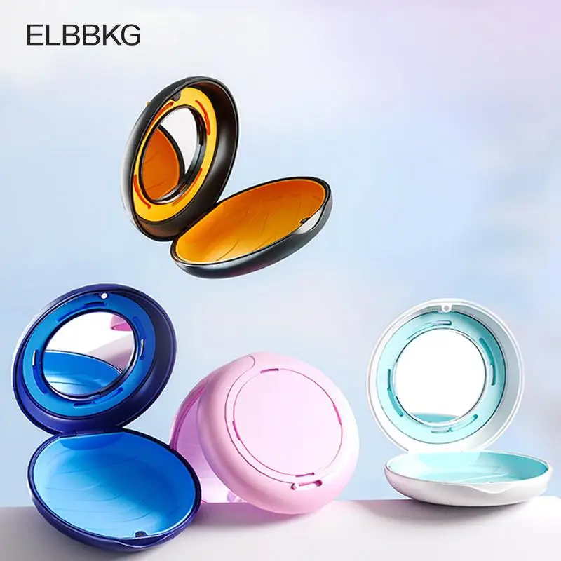 

Denture Storage Box With Mirror Dental Orthodontic Retainer Case Portable False Teeth Container Oral Care Dentistry Accessories