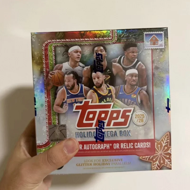 В наличии: Оригинальный набор коллекционных баскетбольных карточек Topps Chrome Holiday Mega Box 2025-26, рождественское издание, коробка-сюрприз (art.: 3920db341e692) - 3920db341e692