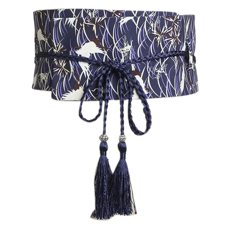 Женский халат-кимоно в японском стиле декоративный пояс с Оби изысканный широким