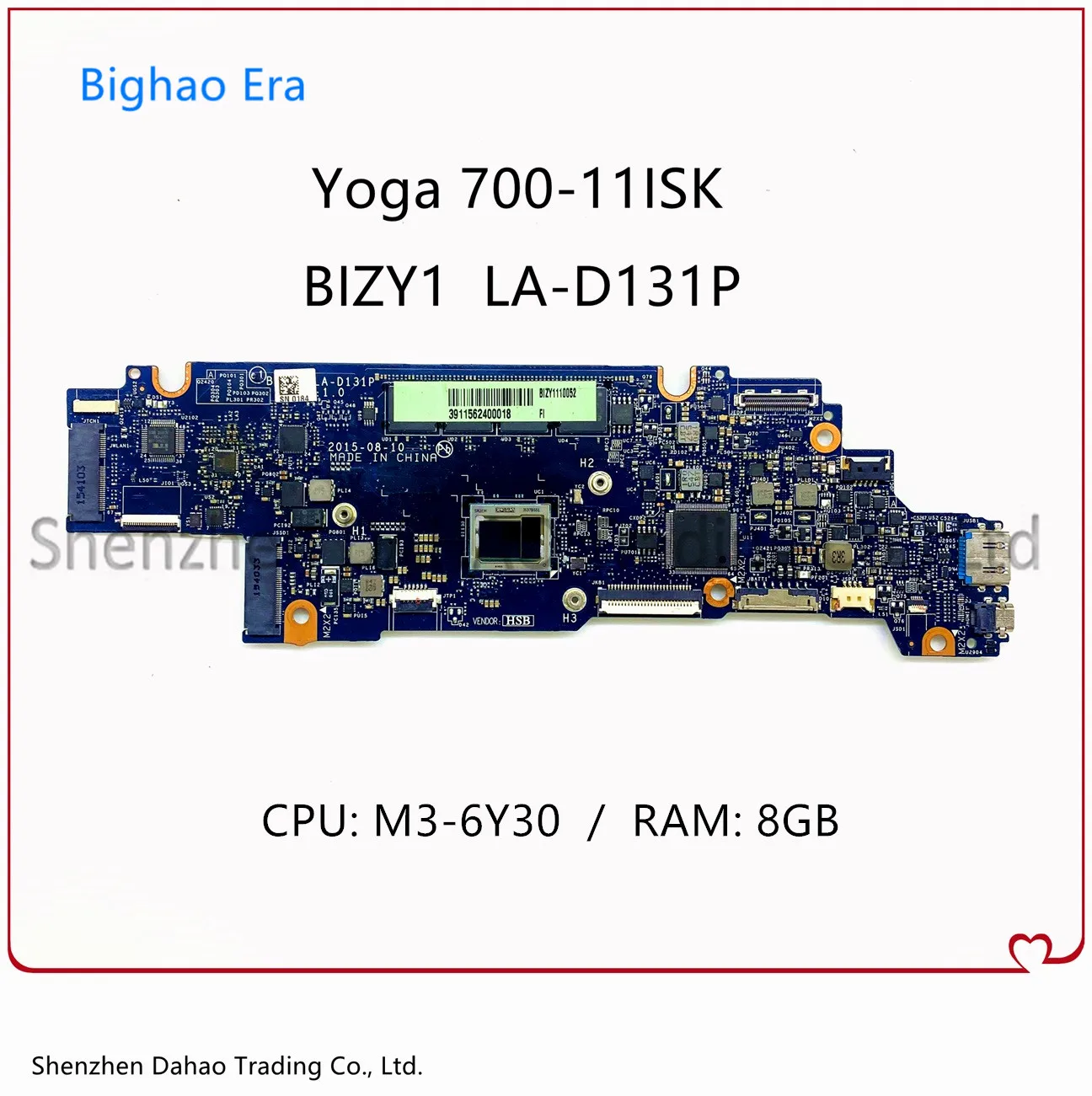 

5B20K57020 For Lenovo Yoga 700-11ISK Laptop Motherboard With M3-6Y30 CPU 8G-RAM BIZY1 LA-D131P Mainboard 100% Test Working