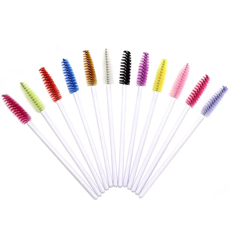 

50pcs/lot Colorful Handle Disposable Mascara Wands Applicator Lash Eye lashes Cosmetic Brush Maquiagem Cilio Makeups Tool