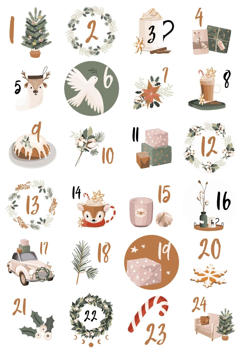 

Набор наклеек для адвент-календаря Pelsone