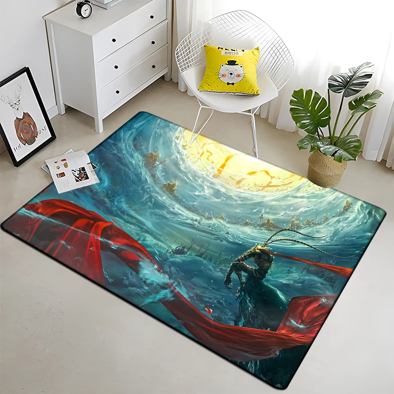 Art Fantasy Sun WuKong Monkey King Printed Carpet for Living Room Large Area Rug Soft Carpet Yoga Mats Boho Rugs Dropshipping
