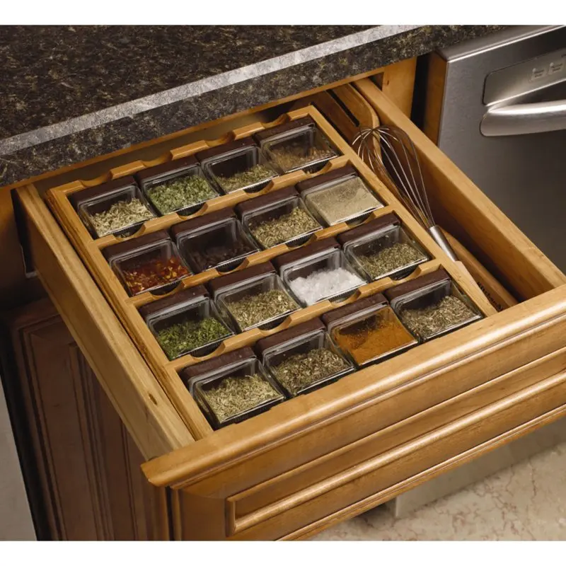 

2023 Cube Bamboo Inspirations Spice Rack Storage Organizer free shipping