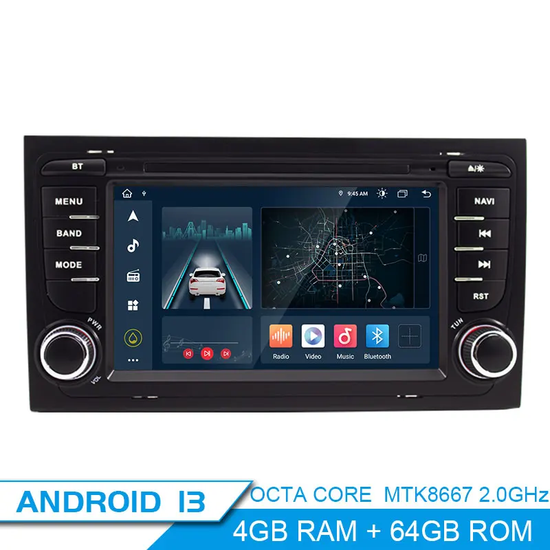 

Автомобильный мультимедийный плеер Jdaston Android 13 для Audi A4 B6 B7 S4 RS4 2000-2009, GPS-навигация, автомобильное радио DSP Carplay, видео, стерео