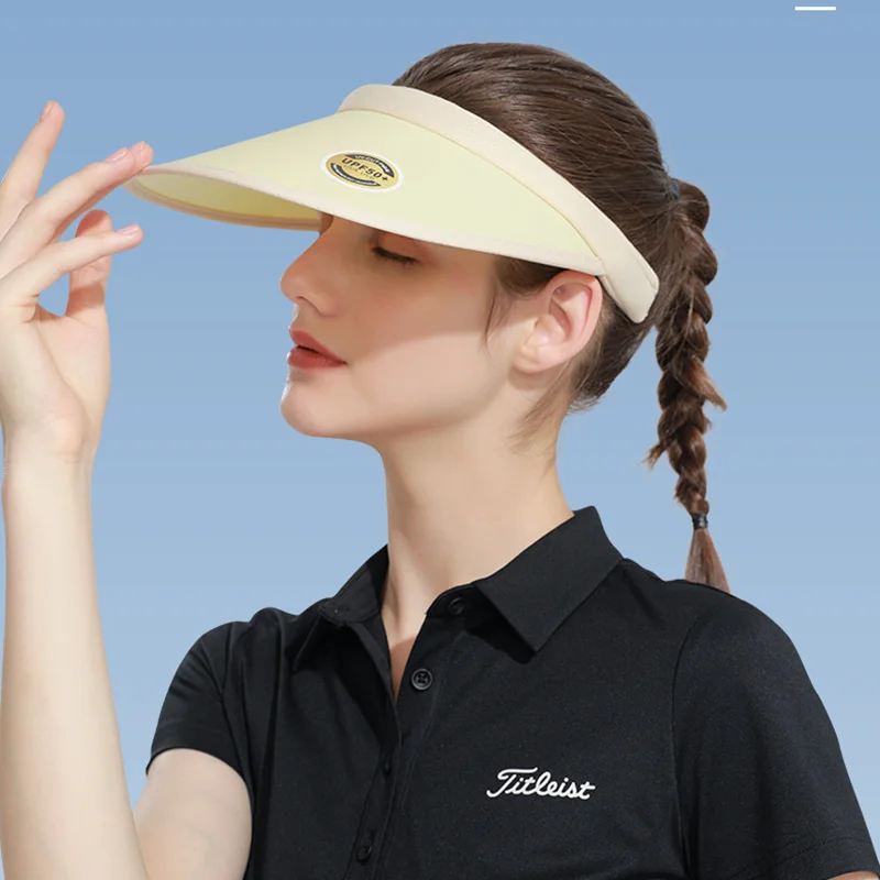 

2022 New Summer Sun Cycling Caps Protection Open-top Cap with Enlarged Brim Ladies Golf Breathable Sweat Visor Baseball Cap