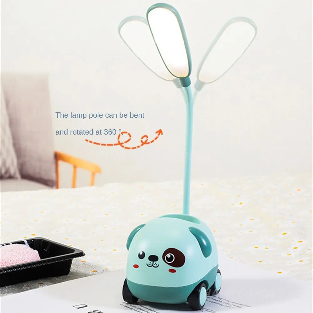 

LED Desk Lamp Cute Car Table Lamp With Children Pen Holder USB Chargeable Bedside Reading Eye Protection Night Light Indoor