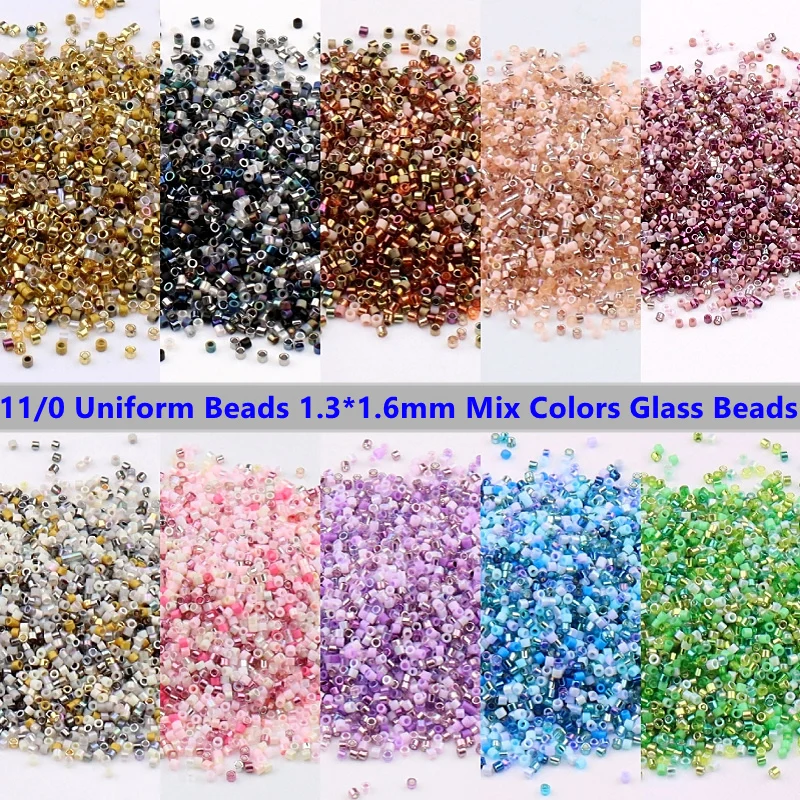 

11/0 Beads 1.3x1.6mm Mix Metallic Gold Silver Colors Glass Seedbeads Charm For DIY Jewelry Making Handcraft Sewing Accessories