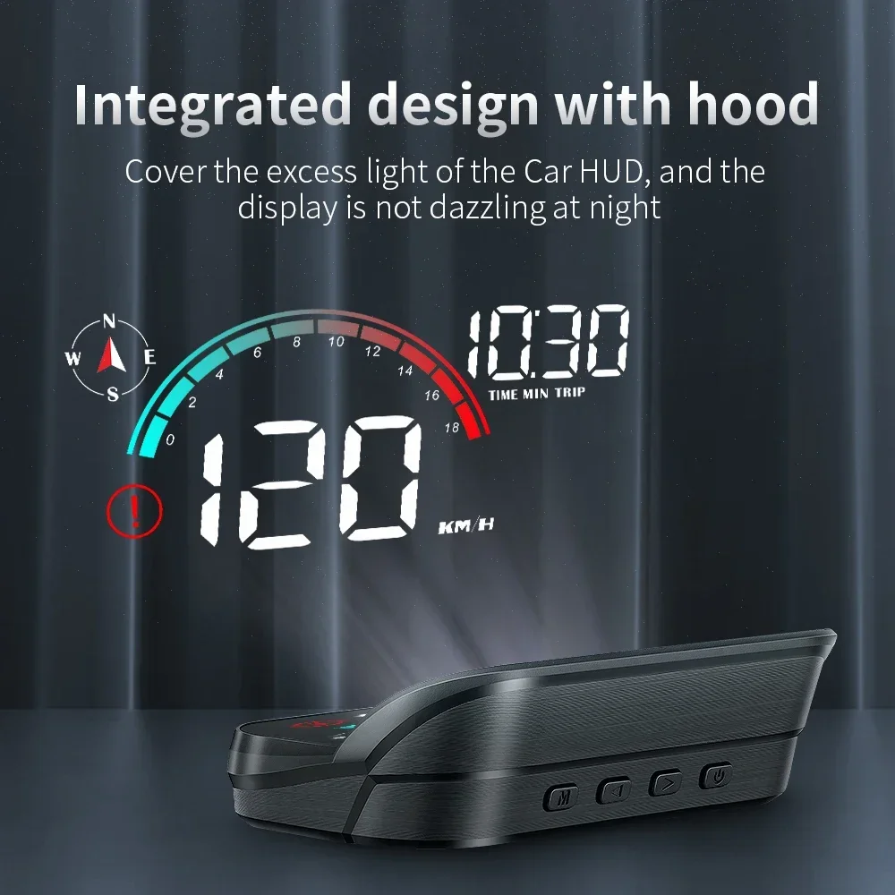 Фото M22 GPS для всех автомобилей, проекционный дисплей, спидометр, цифровой проектор, компас, расстояние путешествия, сигнализация превышения скорости высоты №4