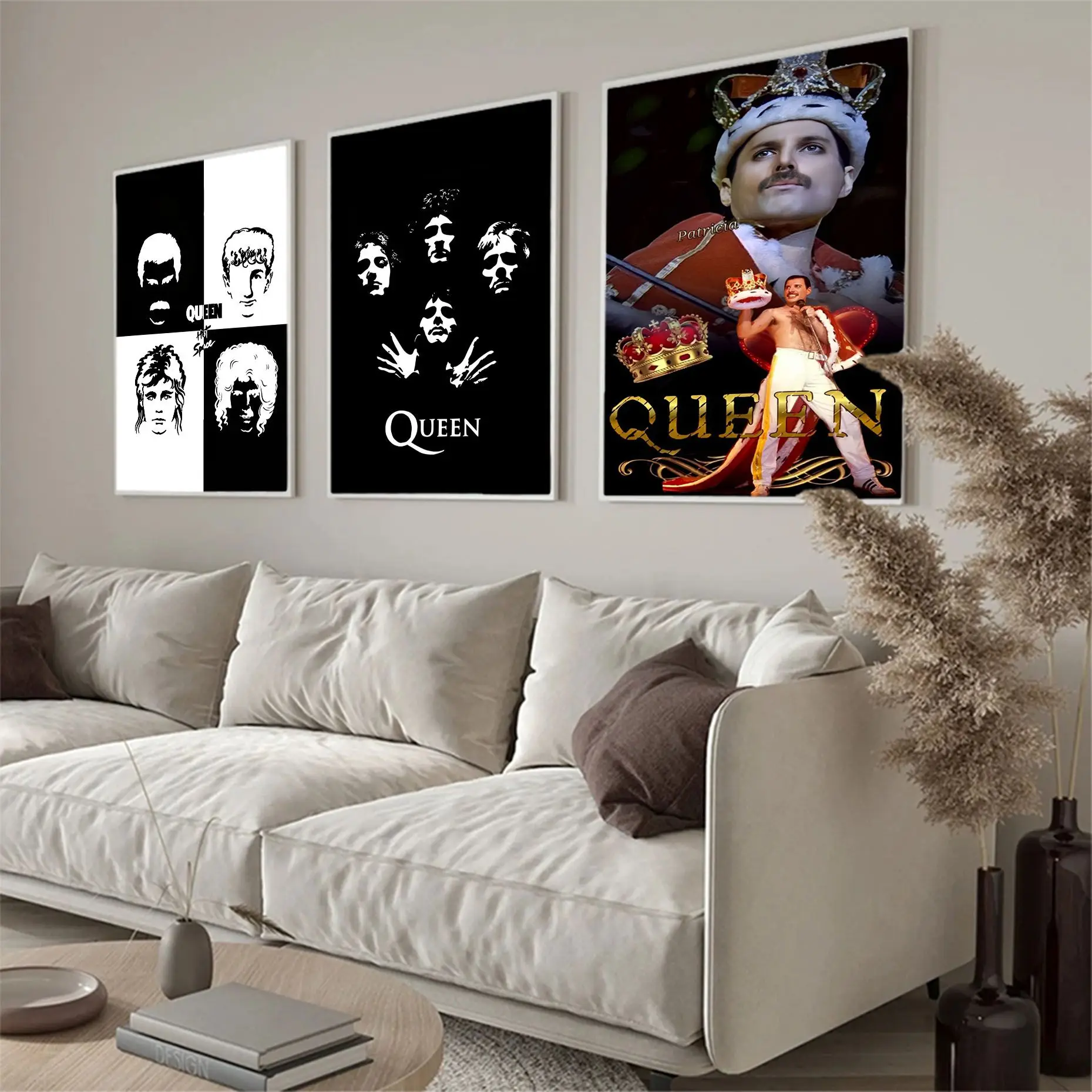 

The Famous Band Queen Band Freddie Mercury DIY Sticky Poster Decoracion Painting Wall Art White Kraft Paper Wall Decor