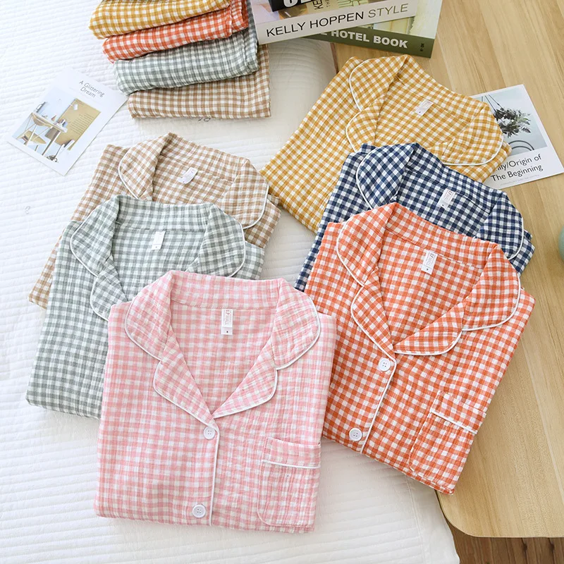 Couple Pyjamas Korean Styles Pajamas Set Spring Winter Pijamas Set Lovely Female Male SLeepwear Set