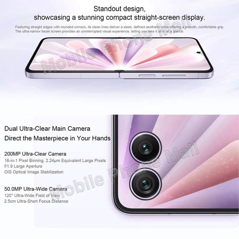 Фото Оригинальный складной смартфон HONOR Magic V Flip 2 5G с OLED-дисплеем 6,82 дюйма, процессором Snapdragon 8 Gen 3, камерой 200 МП и поддержкой Google Play №3
