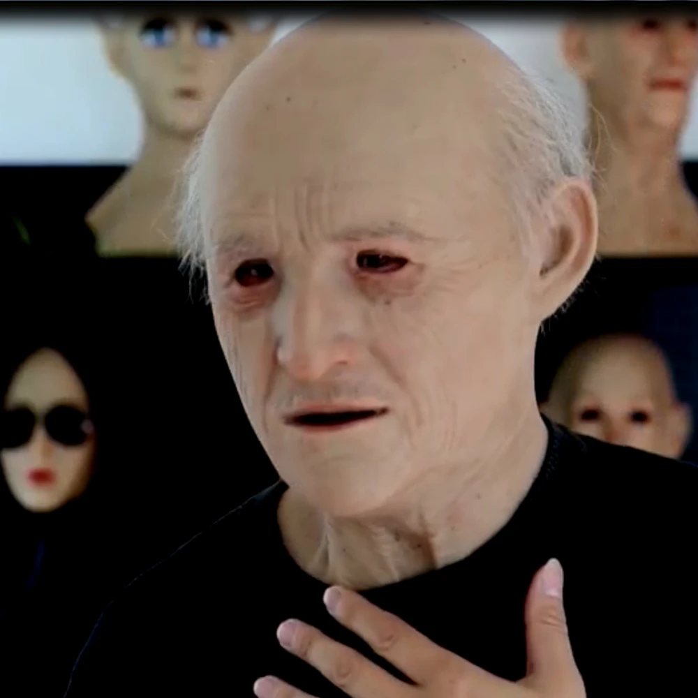 

Fool Day Mask Halloween Realistic Creepy Wrinkle Old Man Silicone Scary Full Head Helmet Man Horror Cosplay Party Props