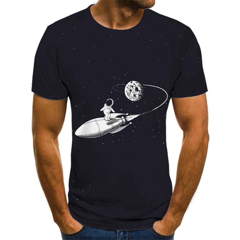 

2022 Summer New Hot Fashion T Shirts 3D Printed Pattern Men's Space Collection Pattern Short Sleeve Plus Size Tops Dropshipping