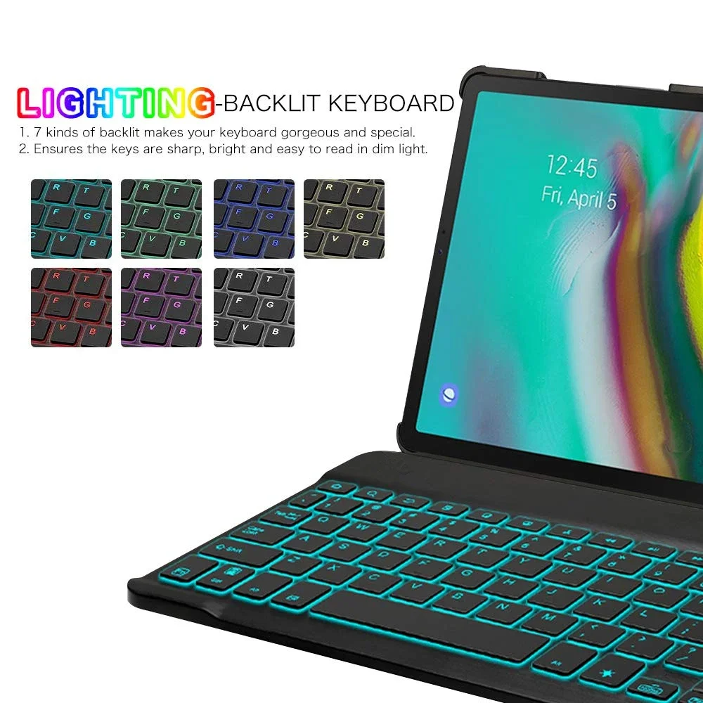Чехол с подсветкой для клавиатуры Samsung Galaxy Tab S5e 10 5 2019 SM-T720 SM-T725 тонкий