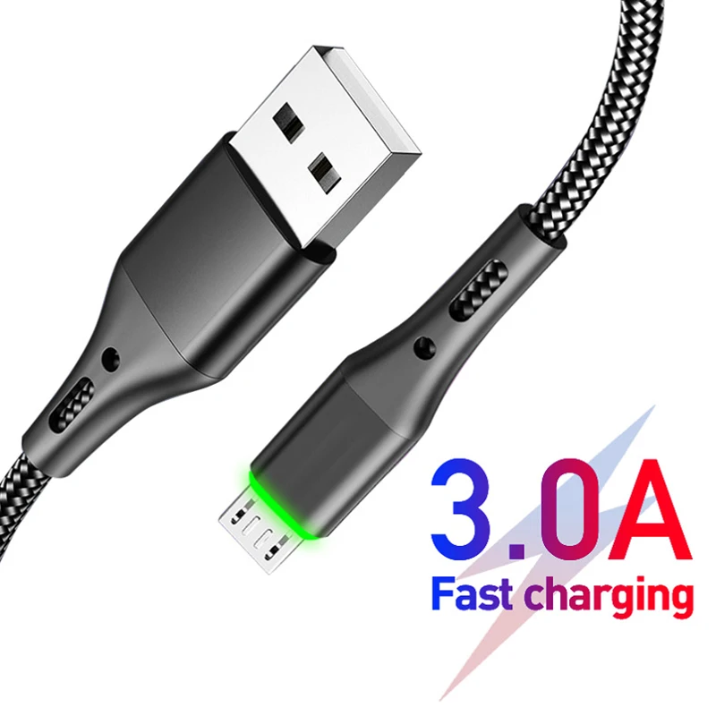 

3A USB Type C Cable Wire For Huawei Samsung Xiaomi Mobile Phone Fast Charging USB C Type-C Charger Micro USB Quick Charge Cables