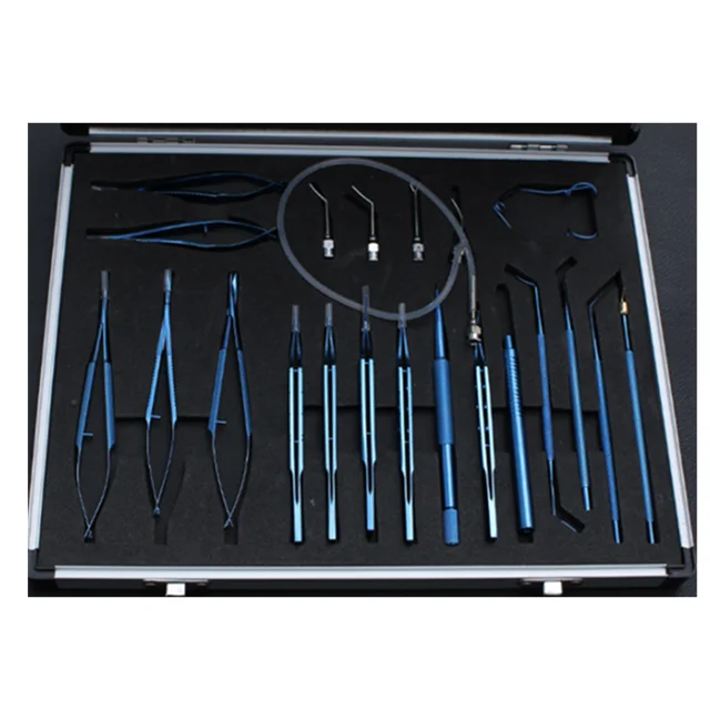 

21pcs titanium Ophthalmic surgical kits set titanium alloy cataract set