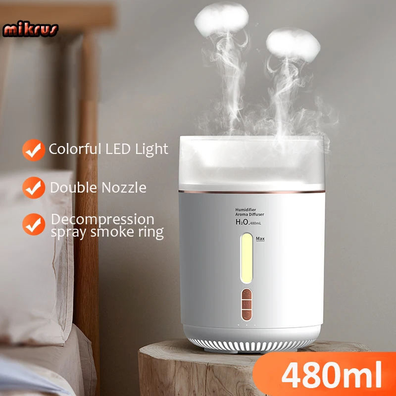 Creative Jellyfish Smoke Ring Aromatherapy Air Humidifier Stress-relief Ultrasonic Cool Mist Aroma Essential Oil Diffuser Maker