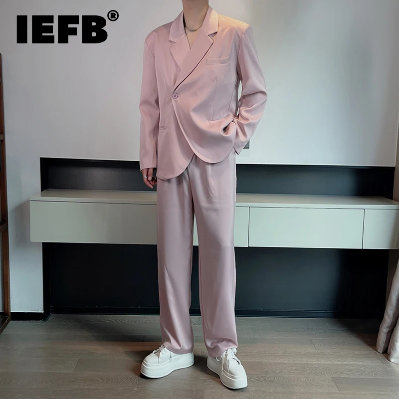 

Мужской костюм IEFB Elgance, новый осенний трендовый Роскошный Блейзер в Корейском стиле, модные нишевые дизайнерские брюки, костюм из двух предметов, новинка 9C2359