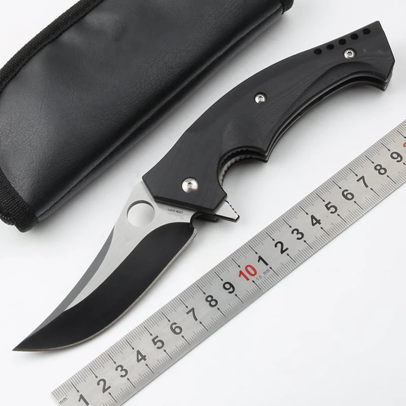 

Outdoor High Quality G10 Handle C196 Folding Knife Hardness Steel S110V Safety-defend Pocket Protective Military Knives-BY46