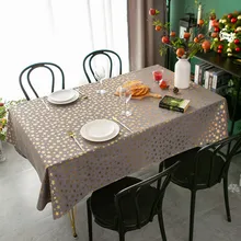 Moderno bronzeamento toalha de mesa de algodão tecido impresso retangular simples banquete decoração cobrir toalha festa de natal malha (3)