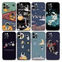 cute cartoon spaceman mobile phone case for iphone 11 12 13 pro max 7 8 se xr xs max 5 5s 6 6s plus case soft tpu silicone cover