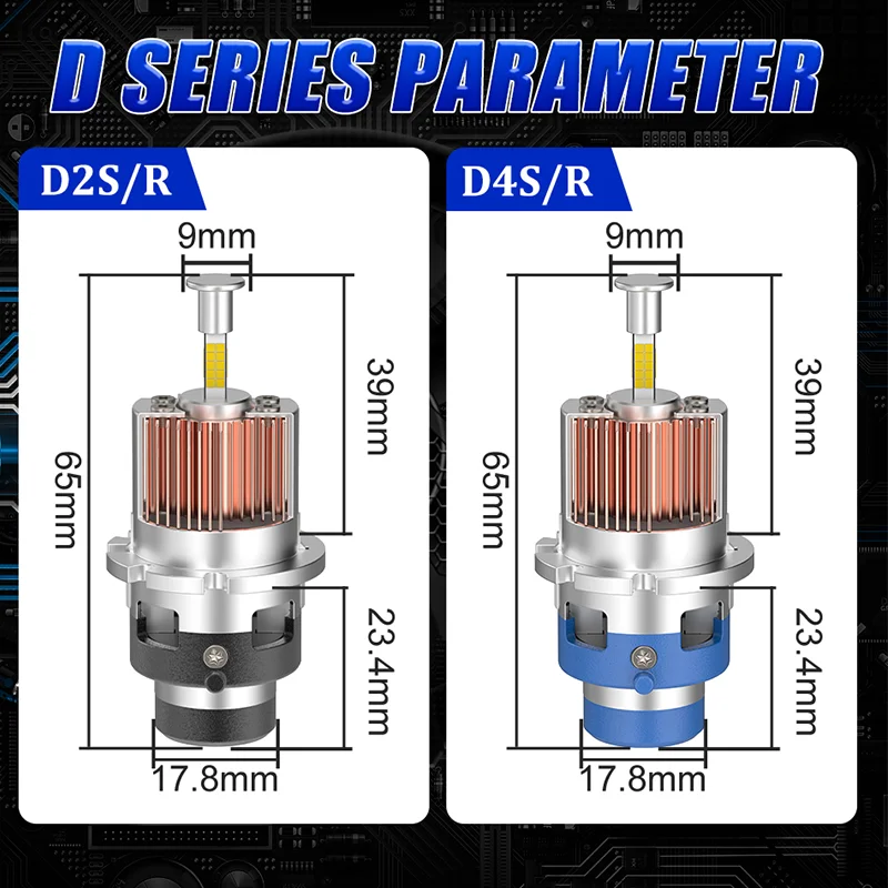 D2S D4S 360 Светодиодные фонари 30000LM 150W HID D2R D4R Светодиодные Canbus ксеноновые 360 градусов CSP ЧИП Турбо Автомобильные фары для линз проектора (art.: 3920ceffa0d57) - 3920ceffa0d57