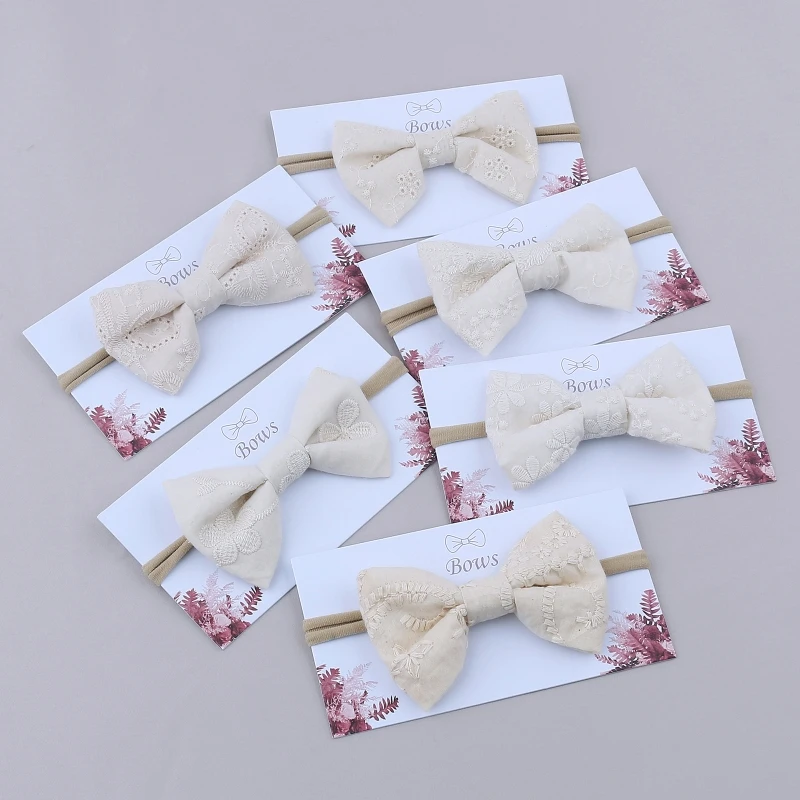 

Cute Fashion Baby Girls Bowknot Headband Solid Color Elastic Bows Hair Band Kids Children Cotton Headwear Turban Hair