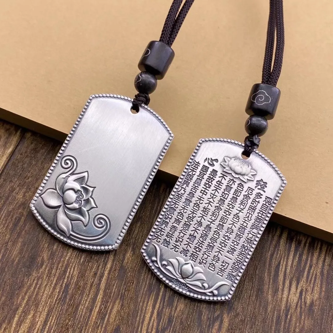 Certified Standard Sterling Silver 999 Glossy Customized Pendants  Jewelry for Men  Women Free Engraving Custom Content