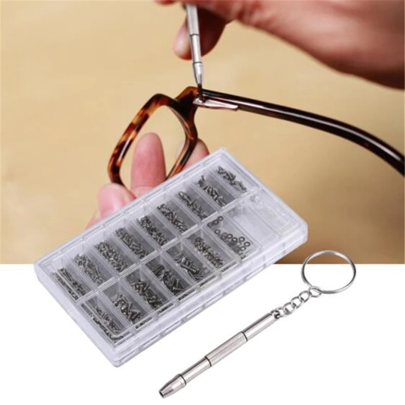 

1000pcs Micro Screw Set Stainless Steel Glasses Sunglass Watch Spectacles Phone Mini Screws Screwdriver Repair Tool Set Kits