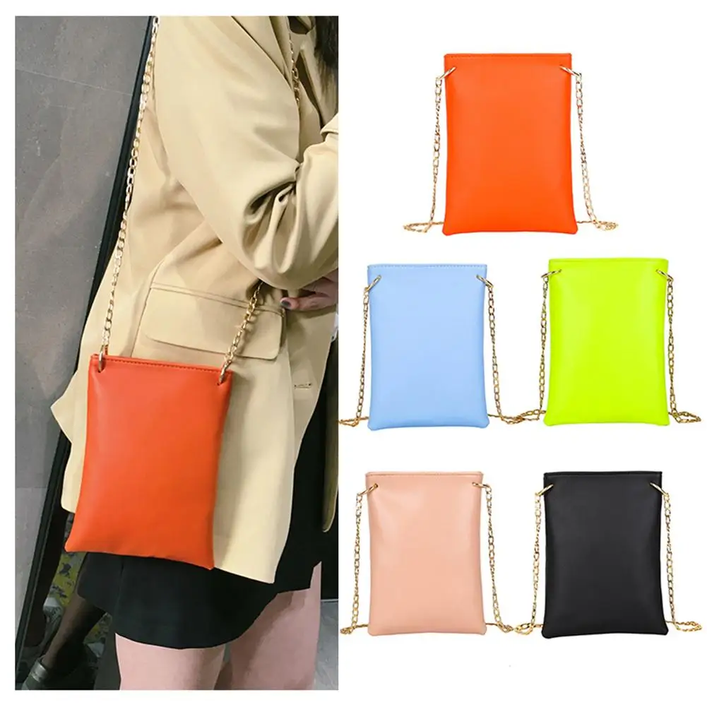 

PU Leather Cell Phone Bags Shoulder Crossbody Pocket Wallet Pouch Case Women Chain Messenger Personality Fashion Bag
