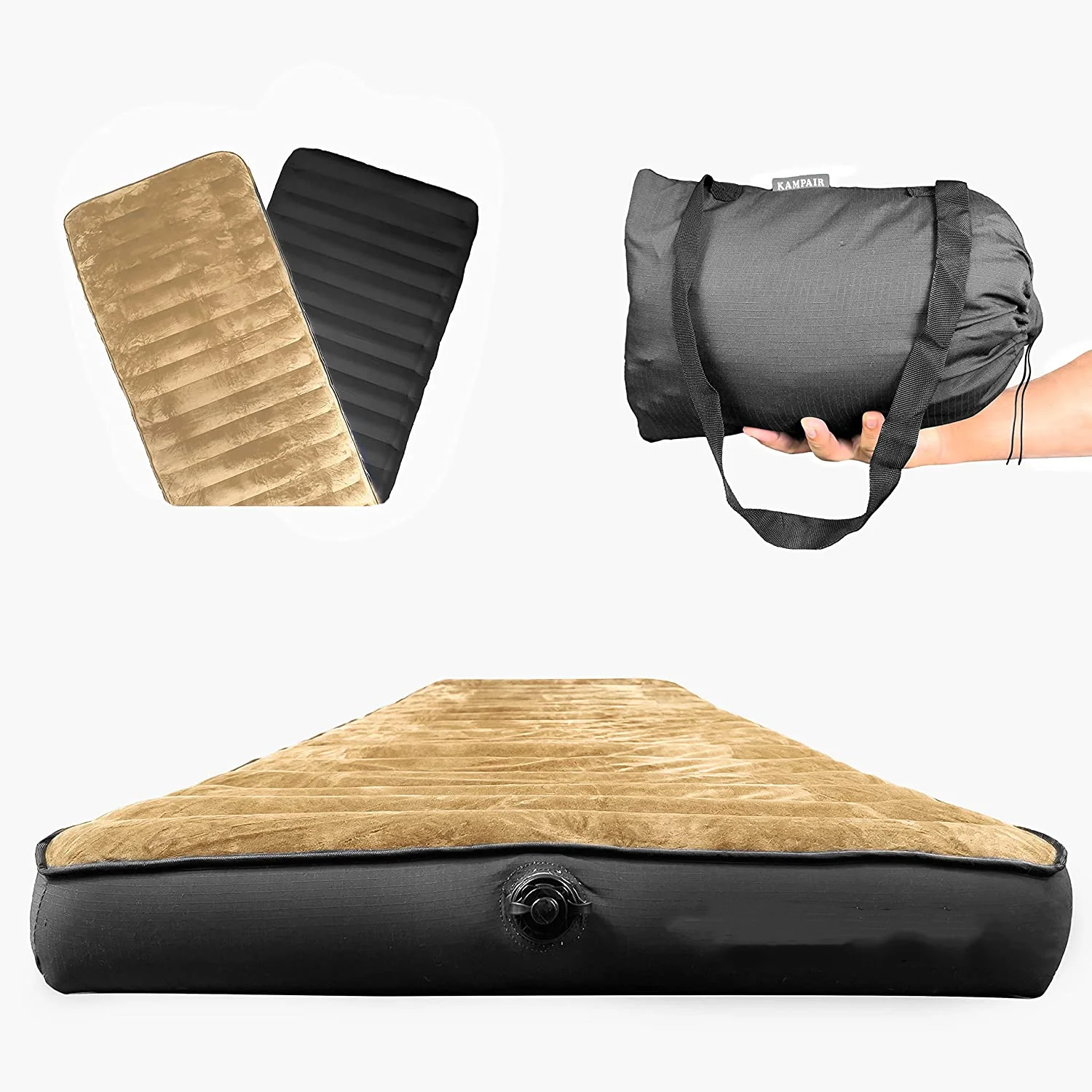 

Portable Camping Air Mattress, Ultra Thick (4.75") and Wide (30") Inflatable Sleeping Pad for Camping, Traveling, and Backpackin