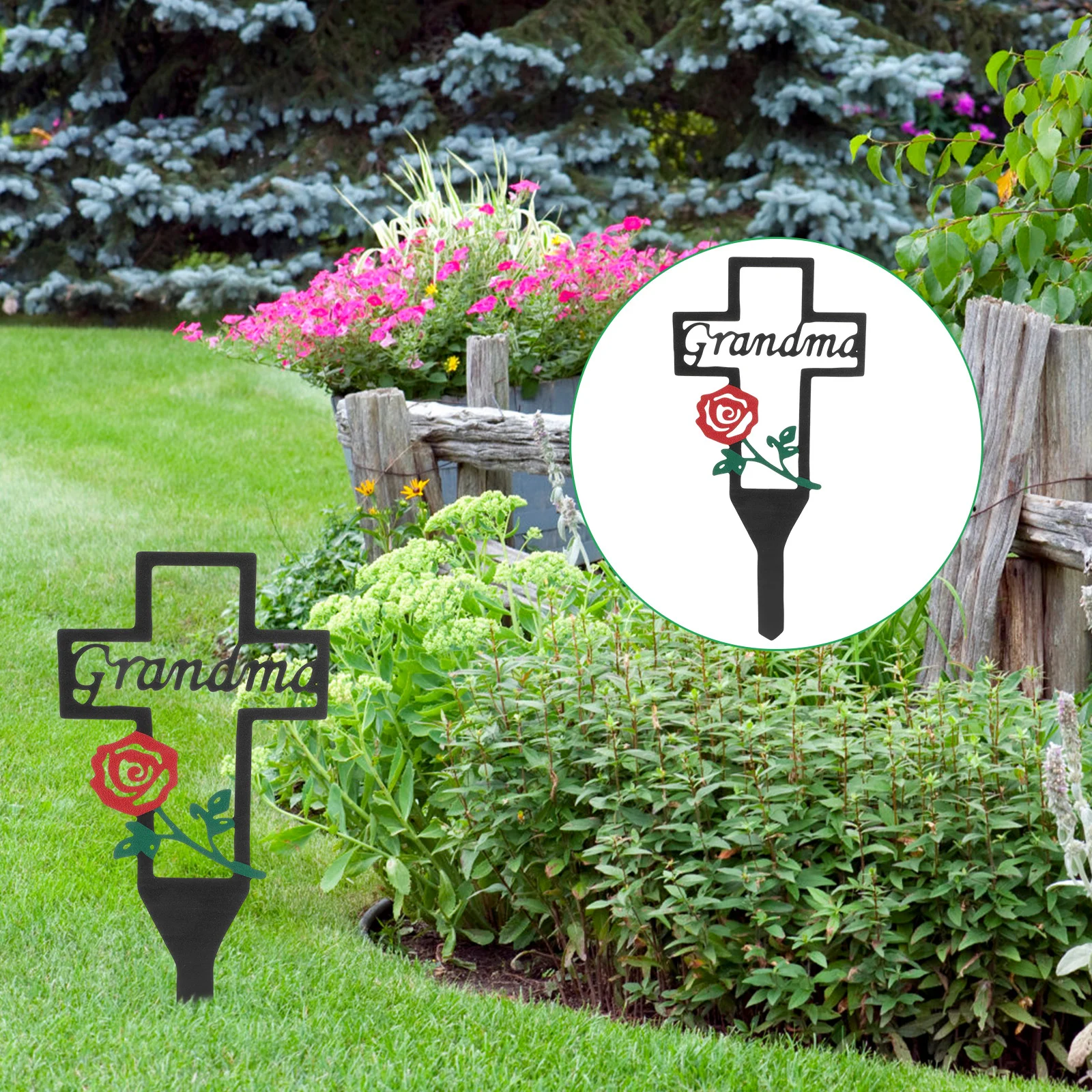 Крест украшения могила бабушка кладбищенский кол газон для мемориальный знак