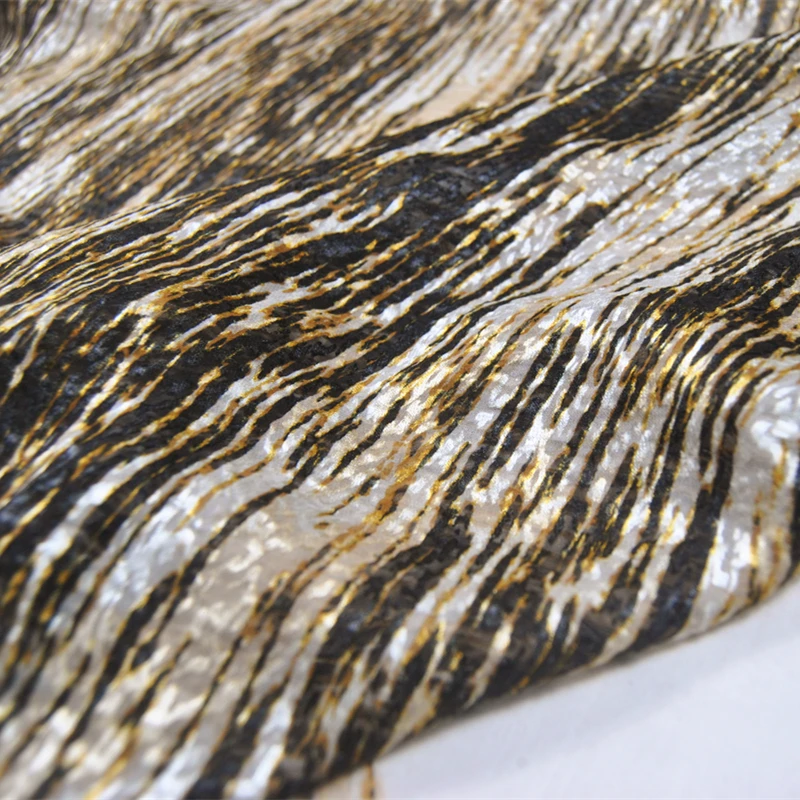 

Vertical Pinstripe Opal-Finished Georgette Crepe Cheongsam Ancient Chinese Clothing Dress Shirt Mulberry Silk Clothing Fabric