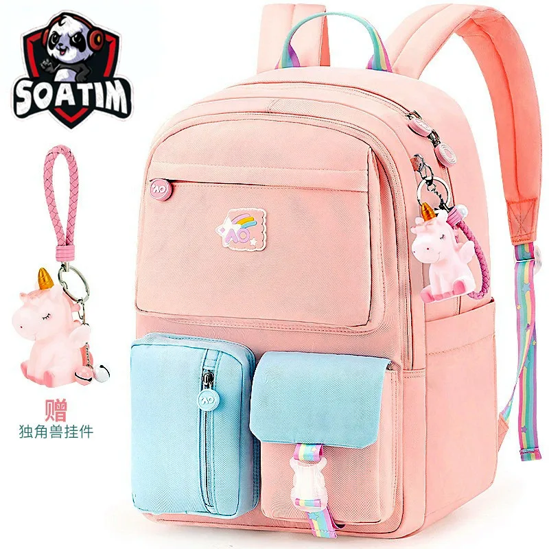 

Водонепроницаемые школьные ранцы для девочек, Детский рюкзак для начальной школы, ортопедический школьный ранец