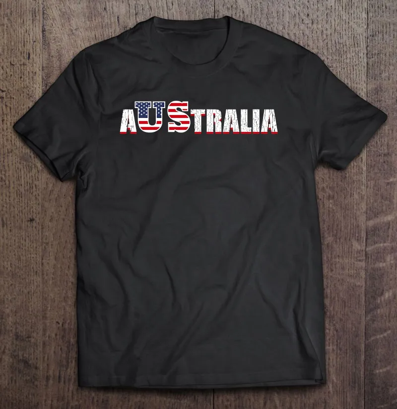 

Футболка мужская оверсайз с австралийским и американским флагом США