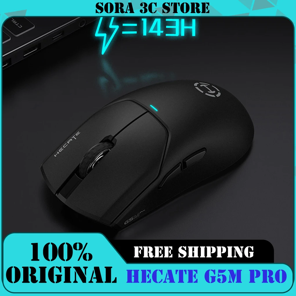 Фото Беспроводная мышь HECATE G5M Pro с сенсором PAW3395, возможностью горячей замены, бесшумная, с двойным режимом 8k, низким энергопотреблением, высокопроизводительная игровая мышь для киберспорта №1