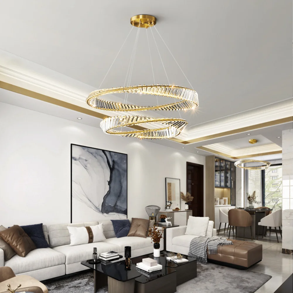 

Crystal Led Chandelier For Dining Room Living Room Kitchen Bedroom Ceiling Pendant Lamp Gold Modern Remote Control Hanging Light