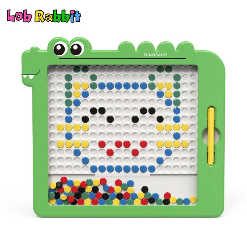 

Kids Magnetic Drawing Board Learning Education Toys Dinosaur magnetism pen with Beads draw tablet Toddler Montessori Toy Gifts