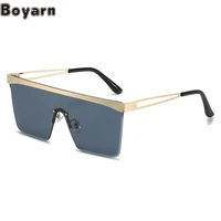 boyarn 2022 new sunglasses one piece lenses sunglasses steampunk square lovers punk integrated large frame glasses
